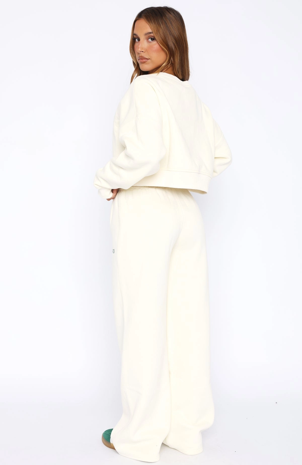 Trading Places Wide Leg Sweatpants Cream