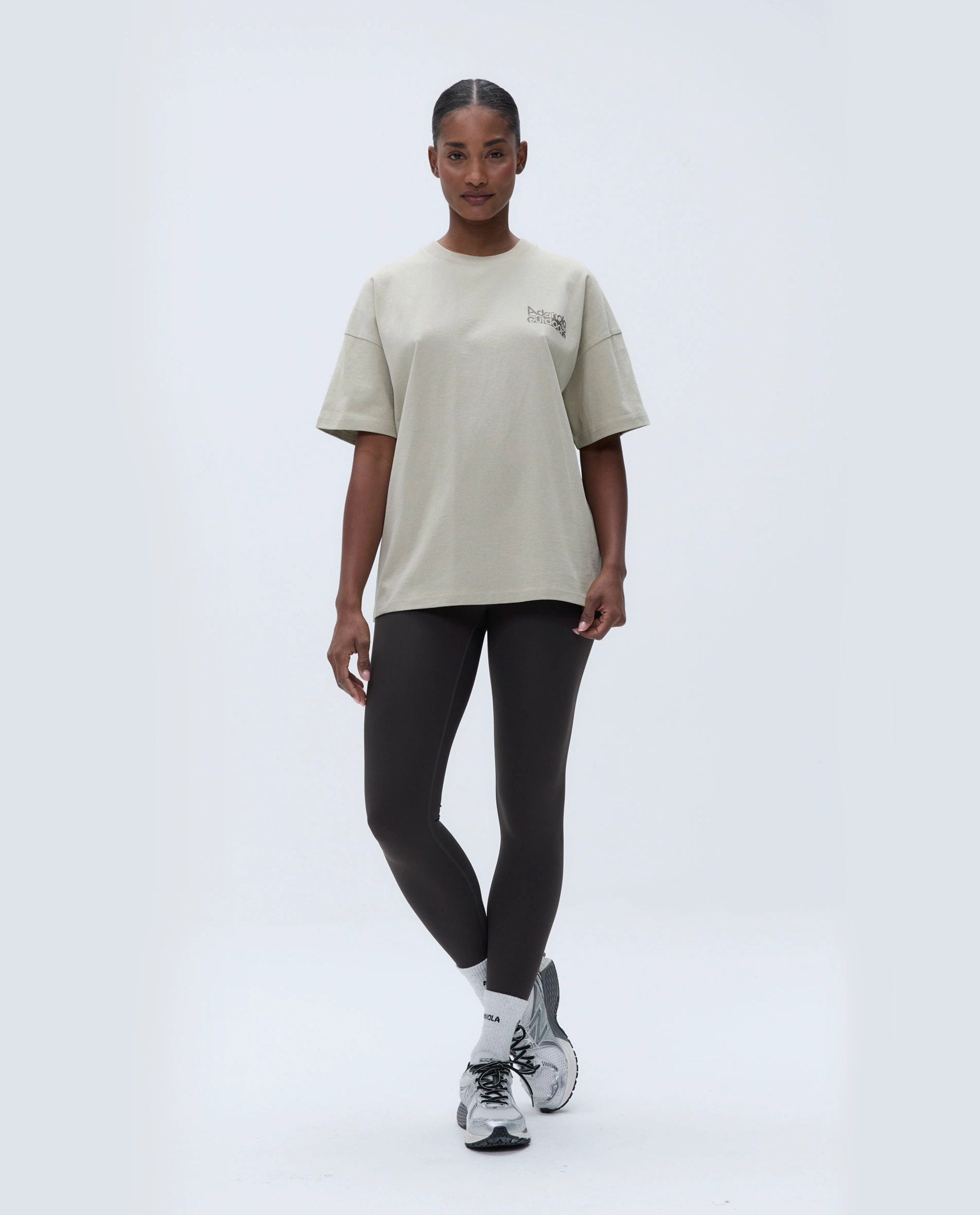 Trail Short Sleeve Drop Shoulder T-shirt - Sand/Cocoa Brown