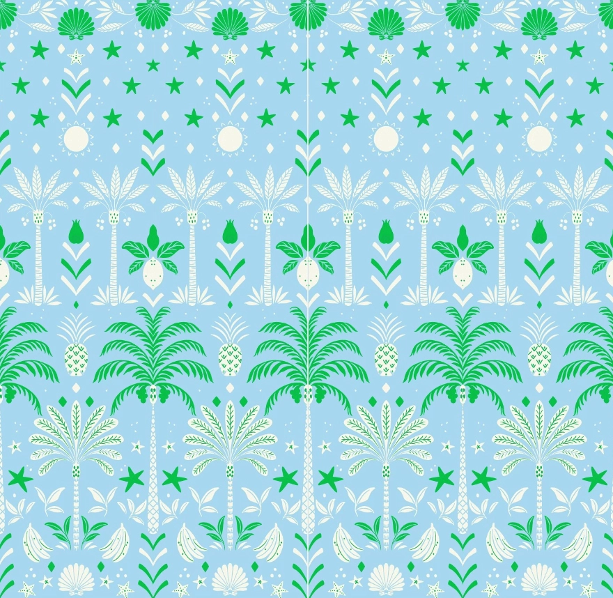 Tropicana Palm Pima Knit Short Set