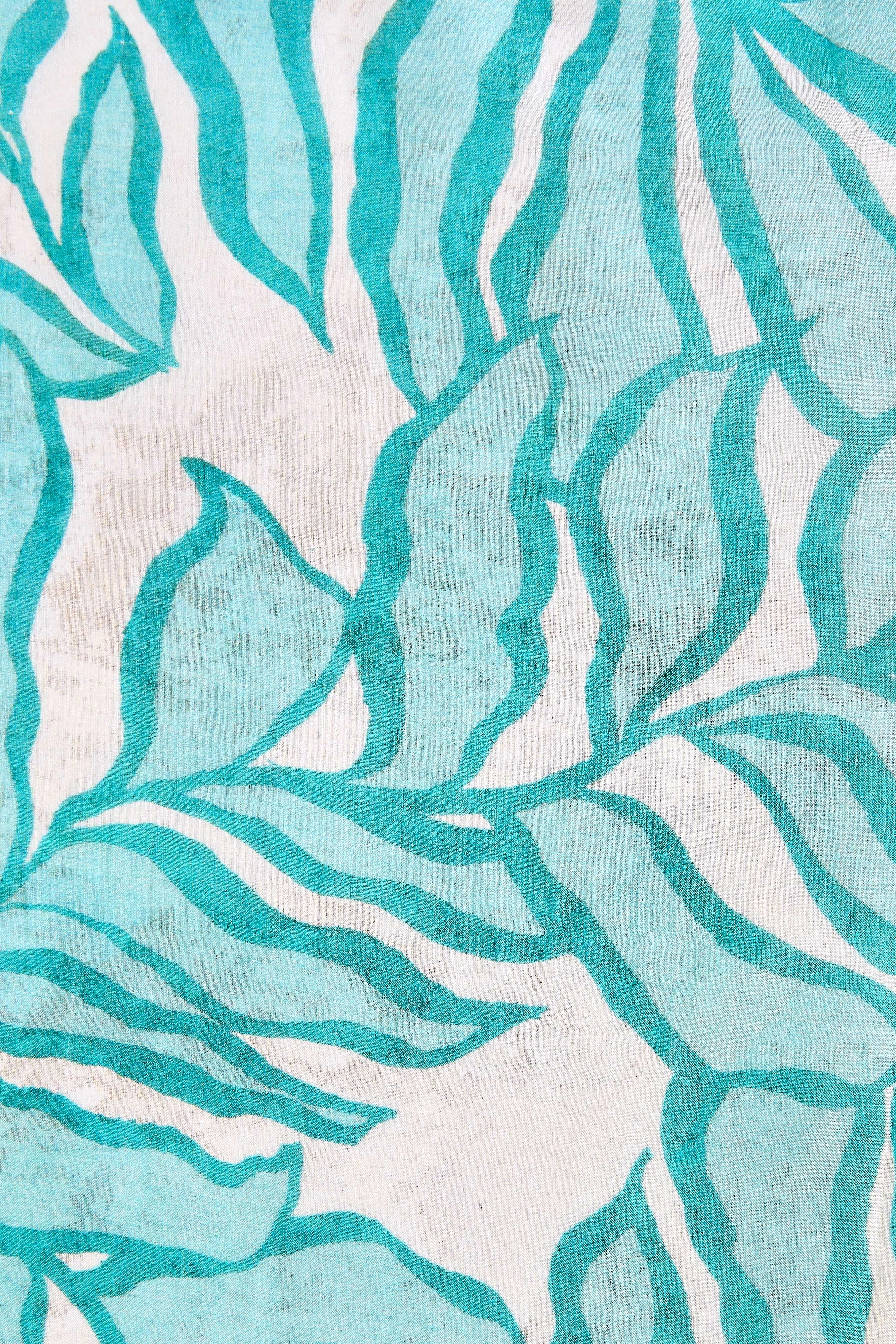 Two Tone Foliage Silk Scarf - Multi