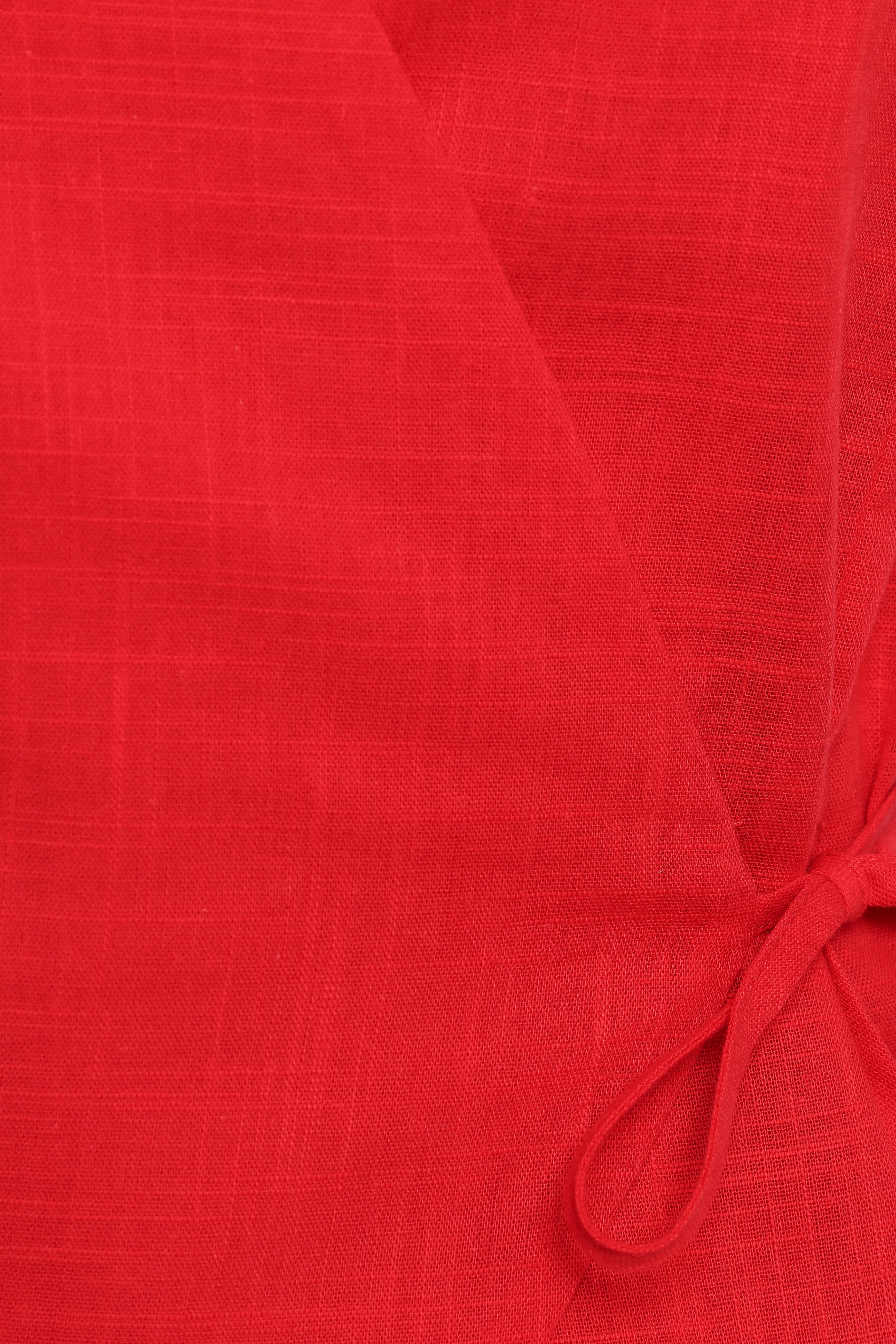 Vanni Wrap Front Linen Top - Red