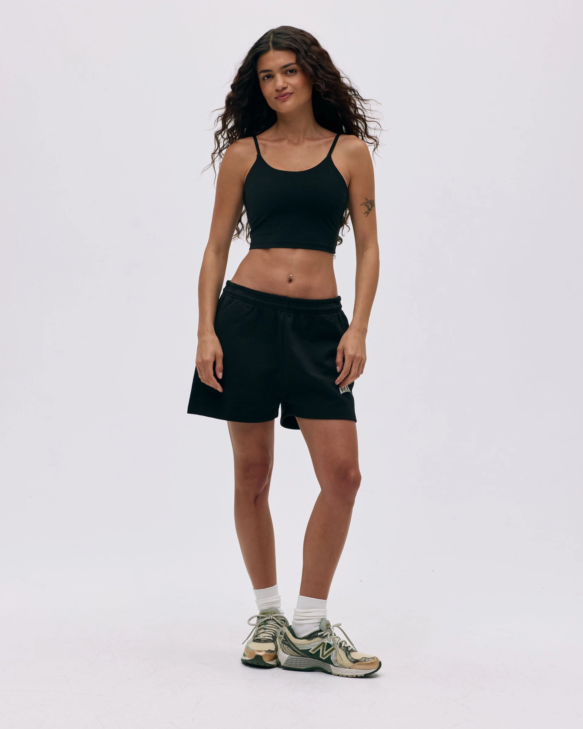 Varsity Sweat Shorts - Black/Marshmallow White