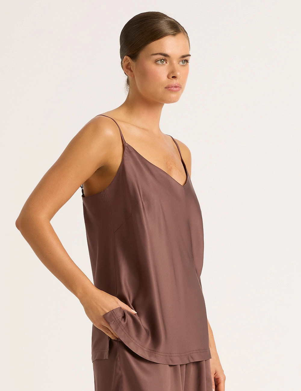 Vegan Silk Cami - Garnet