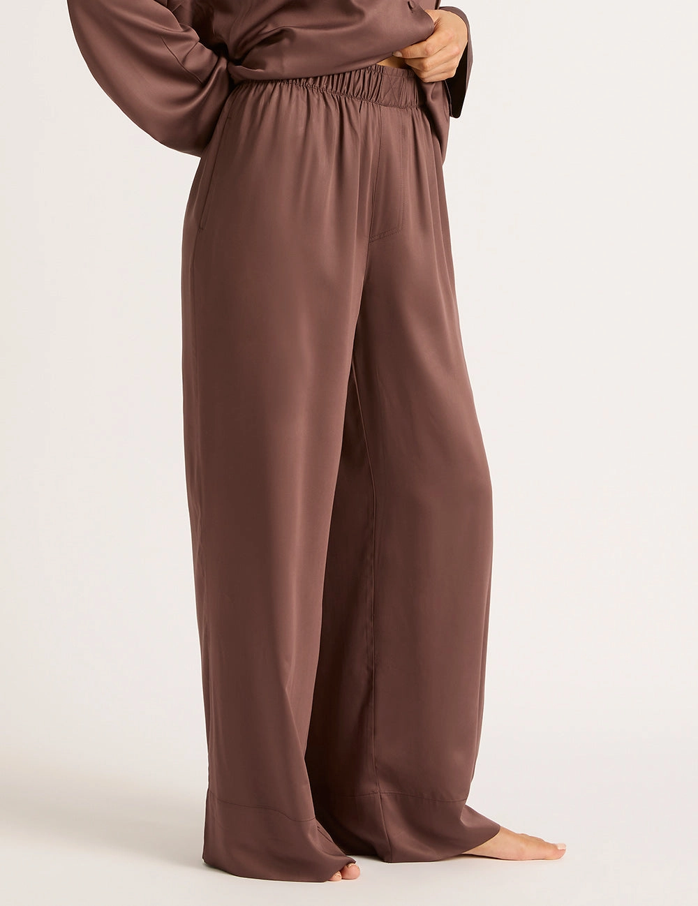 Vegan Silk Wide Leg Pant - Garnet