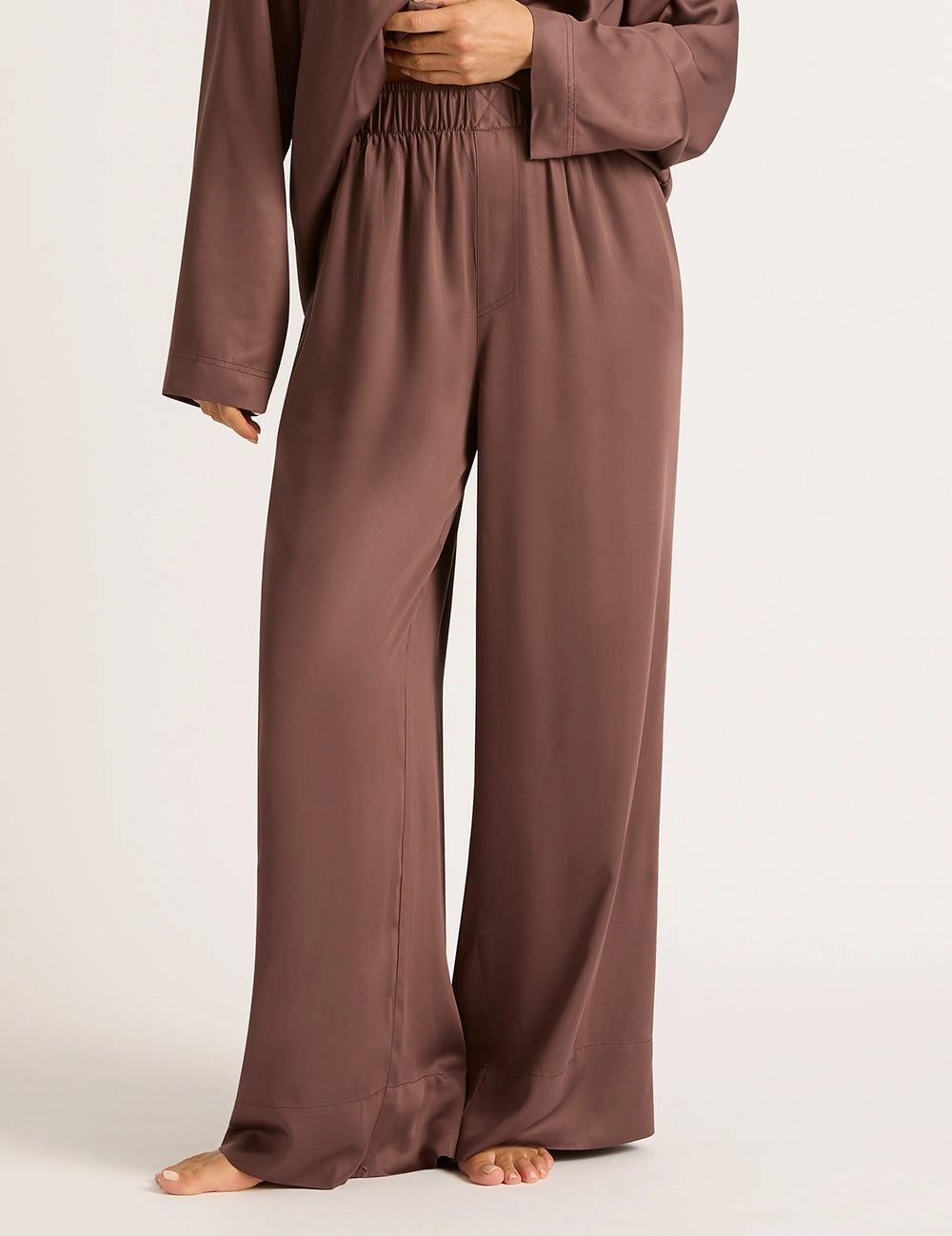 Vegan Silk Wide Leg Pant - Garnet