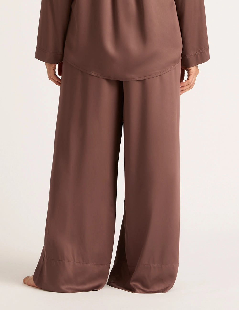 Vegan Silk Wide Leg Pant - Garnet