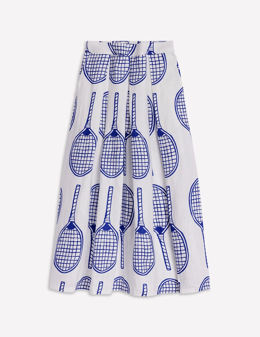 Verity Linen Midi Skirt-Ivory. Tennis