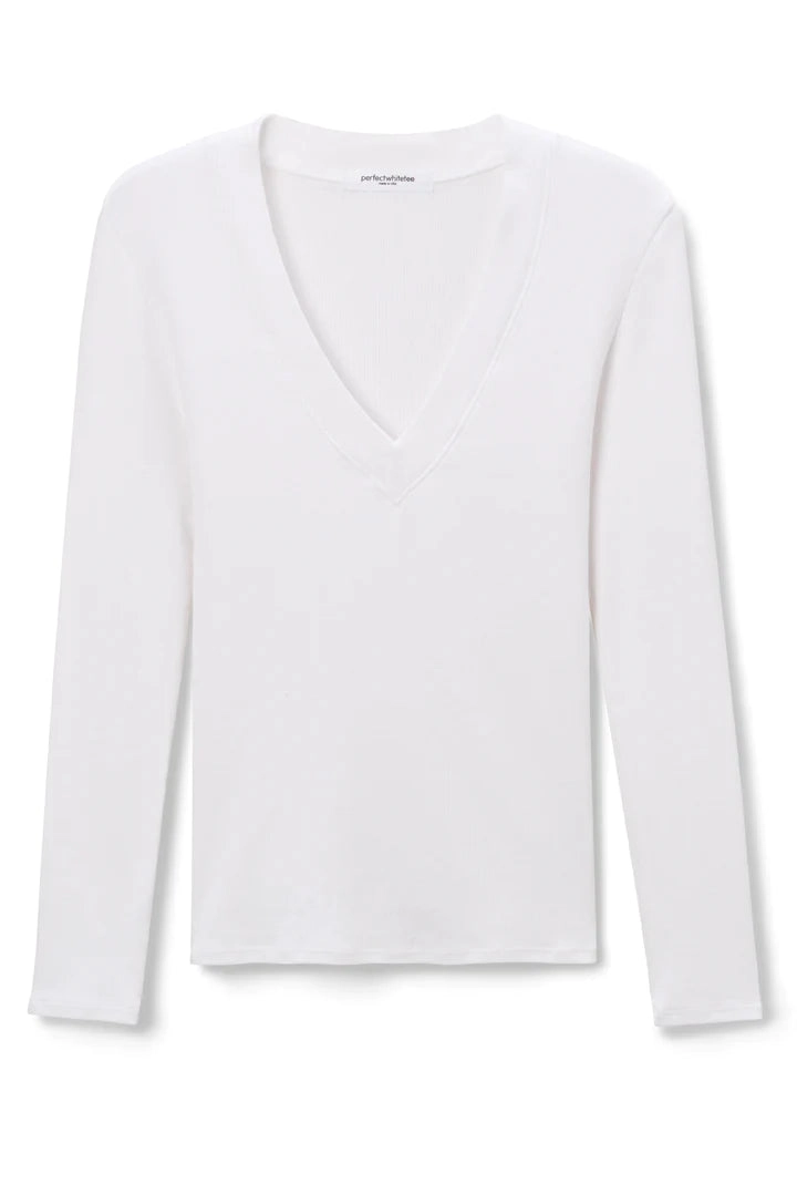 Viola V Neck Long Sleeve - White