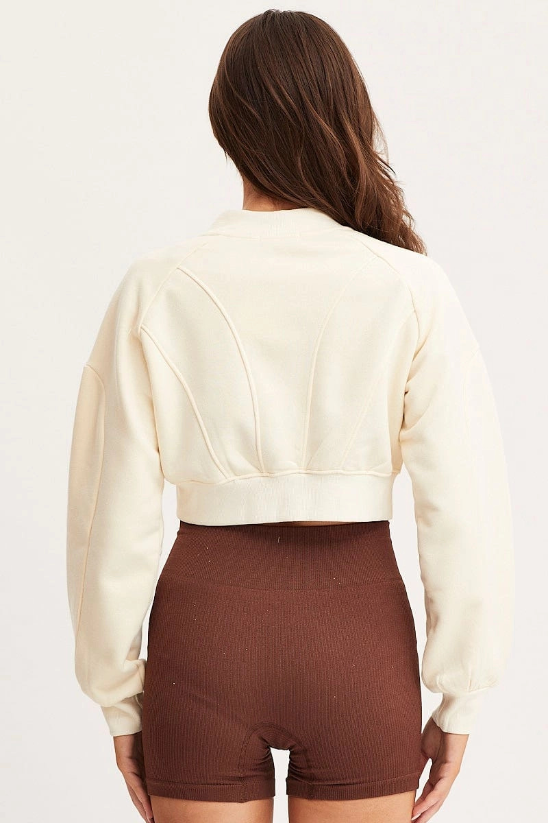 White Crop Sweater