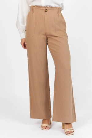 Wish For This Mocha Linen Blend Trousers FINAL SALE