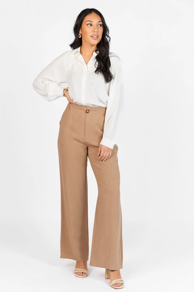 Wish For This Mocha Linen Blend Trousers FINAL SALE