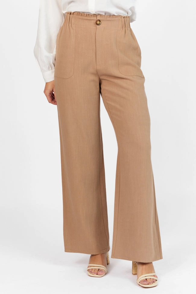 Wish For This Mocha Linen Blend Trousers FINAL SALE
